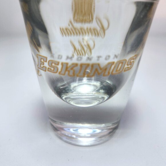 Edmonton Eskimos Canadian Club Whisky Shot Glass Heavy Libbey Glass Company - Picture 5 of 6